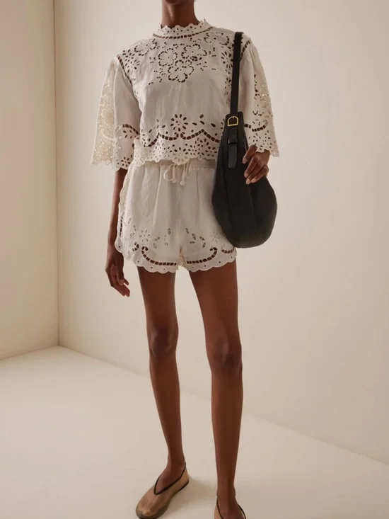 Sea NY Lulu embroidered linen top NWOT!! - Picture 2 of 6